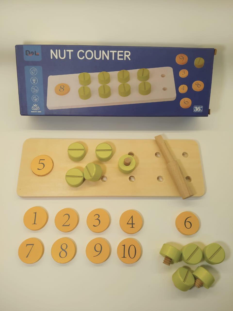 لوح تعلم الارقام بطريقة ربط البراغي