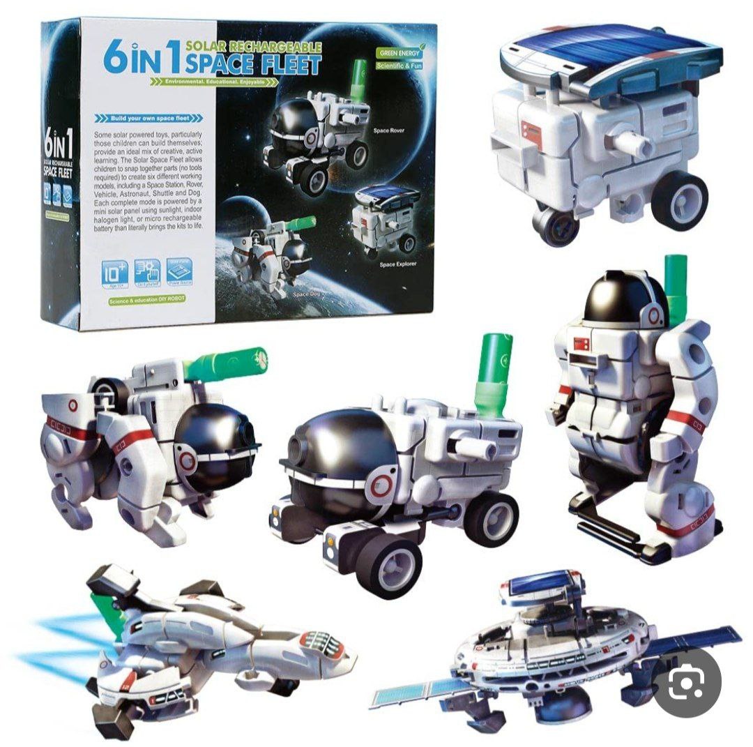 مجموعة ألعاب أسطول الفضاء 6 في 1 تعمل بالطاقة الشمسية